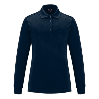 Ladies Long Sleeve Pique Mesh Polo Thumbnail