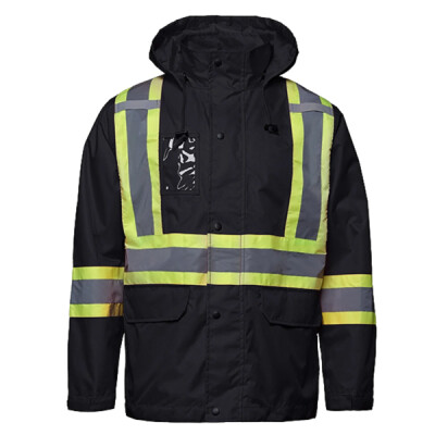 Full Length HI-VIZ Raincoat with Detachable Hood Thumbnail