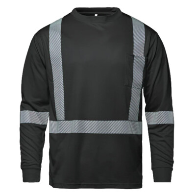 Long Sleeve Hi-VIS T-Shirt with Segmented Stripes Thumbnail
