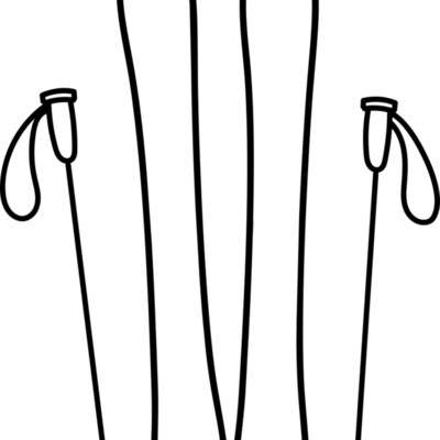 Ski Board and Poles 2 Thumbnail