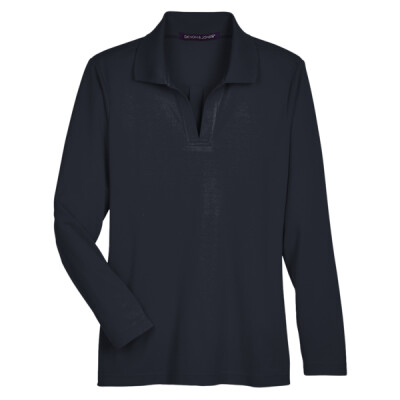 Women's CrownLux Performance® Plaited Long Sleeve Polo Thumbnail