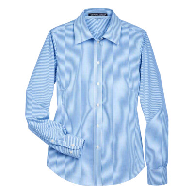 Women's Crown Collection® Banker Stripe Woven Dress Shirt Thumbnail