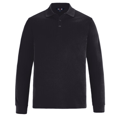 Men's Long Sleeve Pique Mesh Polo Thumbnail